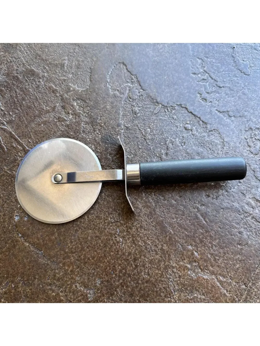 Pampered Chef Pizza Cutter Stainless Steel with Blade Cover - Retired